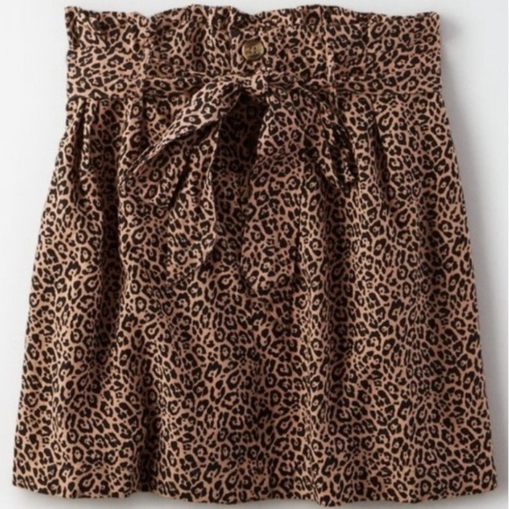 American Eagle Outfitters Leopard Print Mini Skirt in Brown and Black
